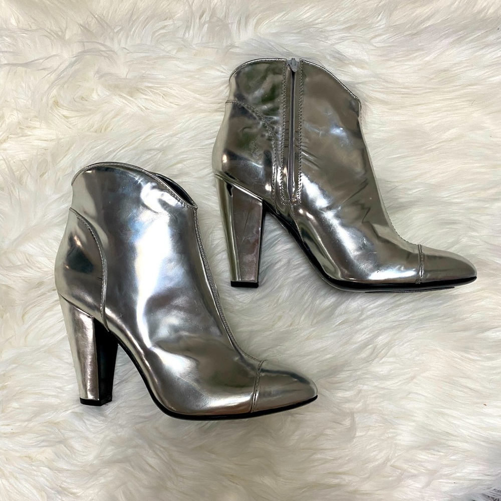 Burberry patent leather booties